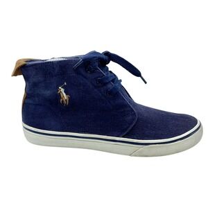 Polo Ralph Lauren Sneakers Men Sz 8.5D Talin Navy Corduroy Casual Shoes Preppy